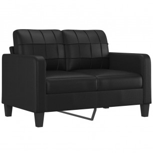 Ensemble de canapés 4 pcs avec coussins Noir Similicuir