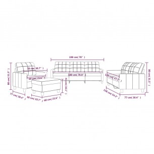 Ensemble de canapés 4 pcs avec coussins Noir Similicuir