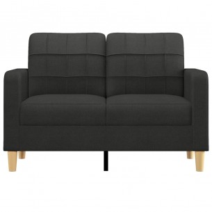 Canapé à 2 places Noir 120 cm Tissu
