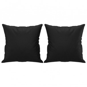 Ensemble de canapés 2 pcs avec coussins noir similicuir