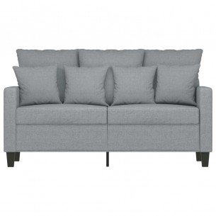 Canapé à 2 places Gris clair 120 cm Tissu