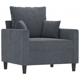 Fauteuil Gris foncé 60 cm Velours