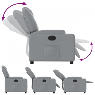 Fauteuil inclinable Gris clair Tissu