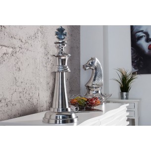 Pièce Echec décoratif en aluminium teinté argenté Pièce Echec décoratif en aluminium teinté argenté