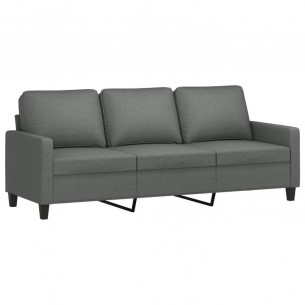 Ensemble de canapés 2 pcs avec coussins Gris foncé Tissu