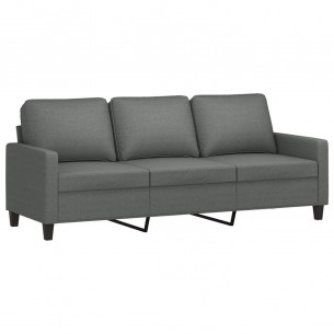 Ensemble de canapés 3 pcs avec coussins Gris foncé Tissu