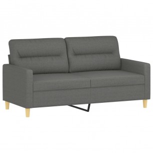 Ensemble de canapés 2 pcs coussins gris foncé tissu