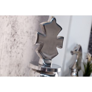 Pièce Echec décoratif en aluminium teinté argenté Pièce Echec décoratif en aluminium teinté argenté