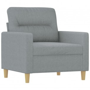 Ensemble de canapés 4 pcs avec coussins Gris clair Tissu