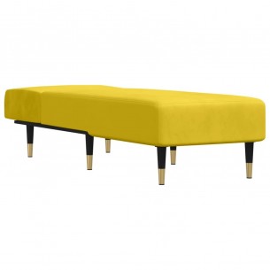 Chaise longue jaune velours