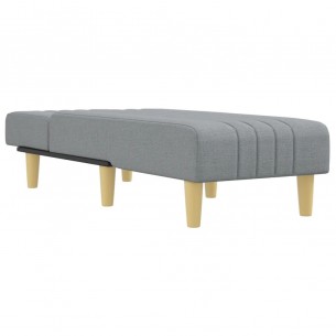 Chaise longue gris clair tissu