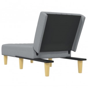 Chaise longue gris clair tissu