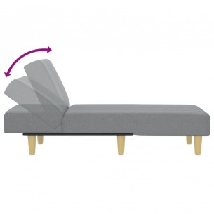 Chaise longue gris clair tissu