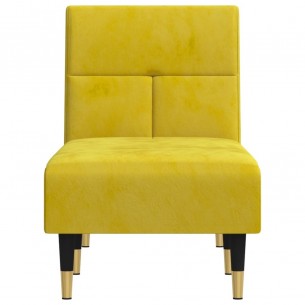 Chaise longue jaune velours