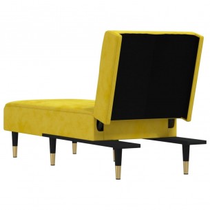 Chaise longue jaune velours