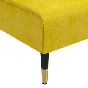 Chaise longue jaune velours
