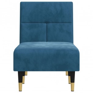 Chaise longue bleu velours
