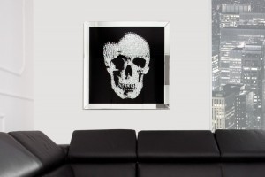 Tableau design mural 60x60 cm "un crâne en cristaux" Tableau design mural 60x60 cm "un crâne en cristaux"