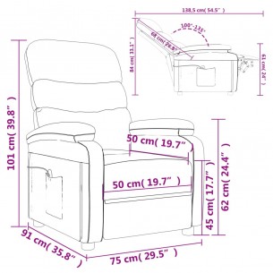 Fauteuil de massage Gris foncé Tissu
