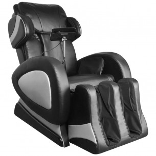 Fauteuil de massage avec écran Noir Similicuir