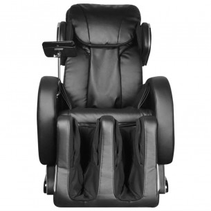 Fauteuil de massage avec écran Noir Similicuir