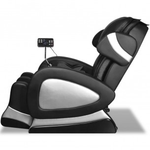 Fauteuil de massage avec écran Noir Similicuir