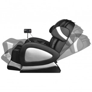Fauteuil de massage avec écran Noir Similicuir