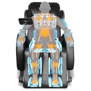Fauteuil de massage avec écran Noir Similicuir