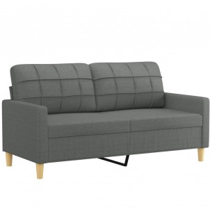 Ensemble de canapés 3 pcs coussins gris foncé tissu