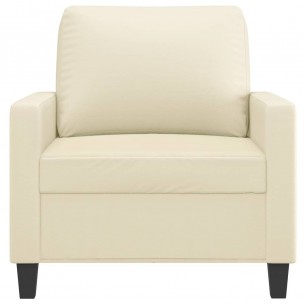 Fauteuil Crème 60 cm Similicuir