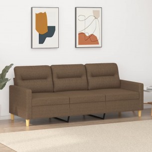 Canapé à 3 places Marron 180 cm Tissu