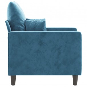 Fauteuil Bleu 60 cm Velours
