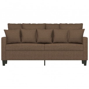 Canapé à 2 places Marron 140 cm Tissu