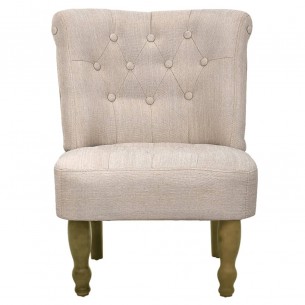 Fauteuil de style France Crème Tissu