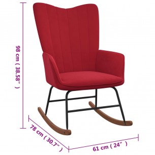 Chaise à bascule Rouge bordeaux Velours