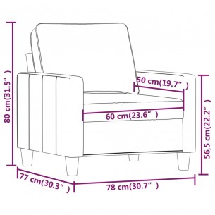 Fauteuil Noir 60 cm Tissu