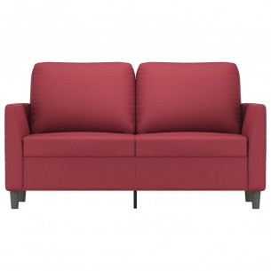 Canapé à 2 places Rouge bordeaux 120 cm Similicuir