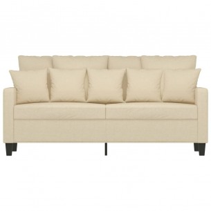 Canapé à 2 places Crème 140 cm Tissu