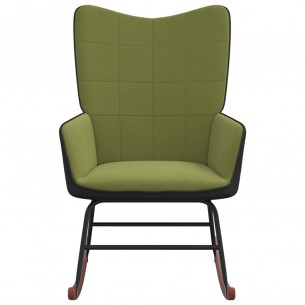 Chaise à bascule Vert clair Velours et PVC