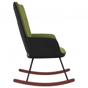 Chaise à bascule Vert clair Velours et PVC