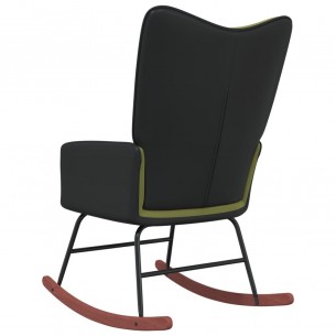 Chaise à bascule Vert clair Velours et PVC
