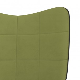 Chaise à bascule Vert clair Velours et PVC