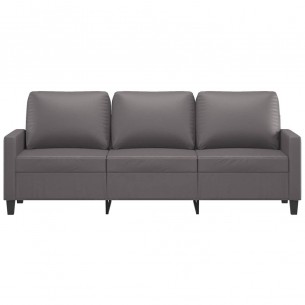 Canapé à 3 places Gris 180 cm Similicuir