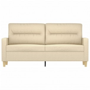Canapé à 2 places Crème 140 cm Tissu