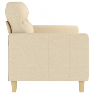 Canapé à 2 places Crème 140 cm Tissu
