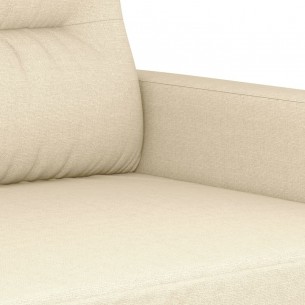 Canapé à 2 places Crème 140 cm Tissu