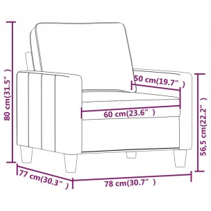 Fauteuil Marron 60 cm Tissu