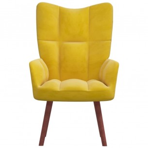 Chaise de relaxation Jaune moutarde Velours