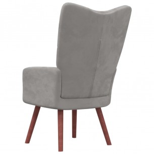 Chaise de relaxation Gris clair Velours