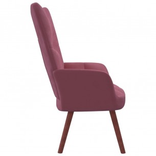 Chaise de relaxation Rose Velours